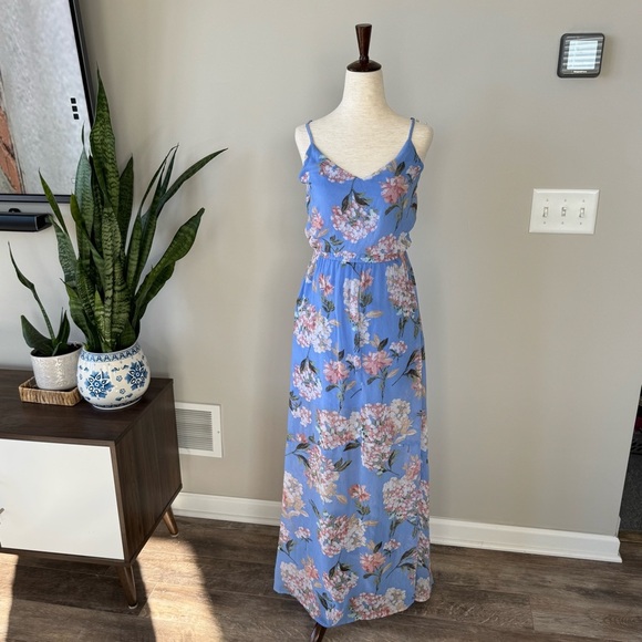 Abercrombie & Fitch Spaghetti Strap hydrangea Maxi Dress - Picture 6 of 9